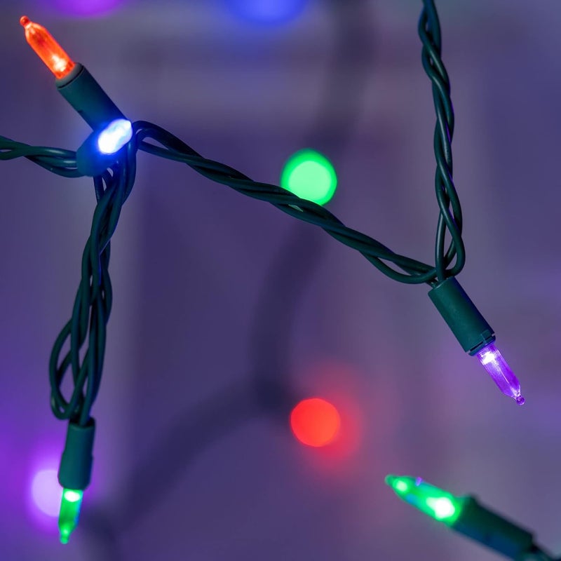 YULETIME Multicolor LED Christmas Lights with Green Wire, 33 ft 100 Count UL Certified Commercial Grade Holiday String Light Set (Multicolor - Green Wire) - Image 5
